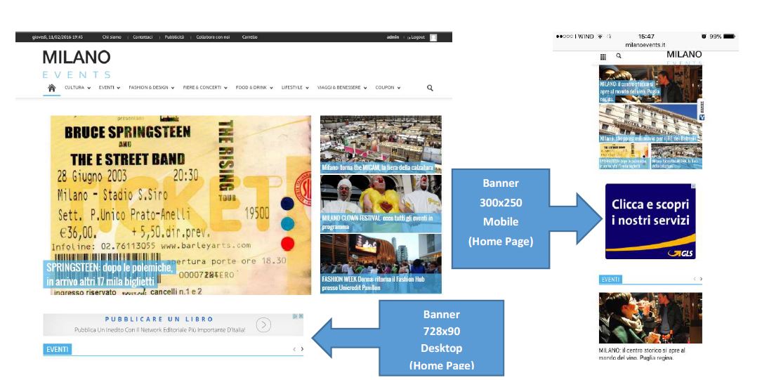 Pubblicità Banner MilanoEvents